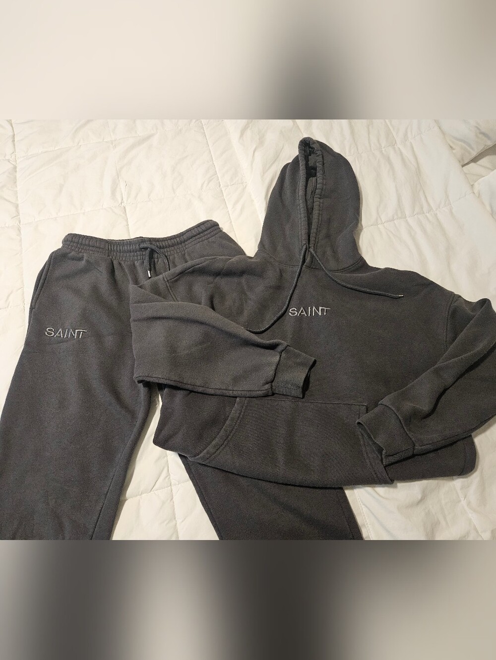 Womens Dark Grey Sweatpants And Hoodie Set